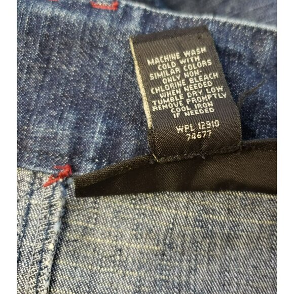 Venezia Denim Skirt Sz 20, Front slit, stretch, modest, dark wash, front pockets - Picture 7 of 7